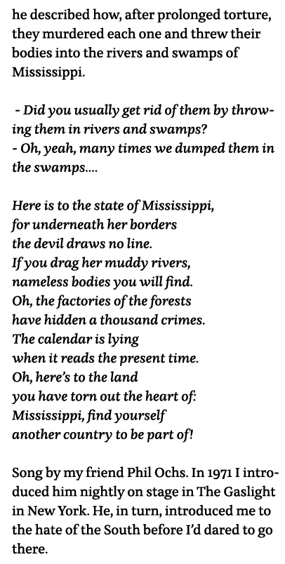 he described how, after prolonged torture, they murdered each one and threw their bodies into the rivers and swamps o   