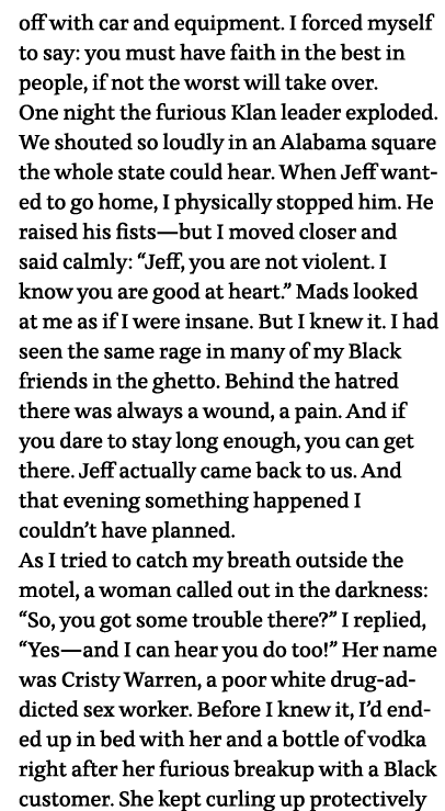 off with car and equipment  I forced myself to say: you must have faith in the best in people, if not the worst will    