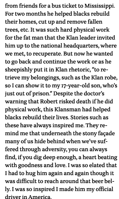 from friends for a bus ticket to Mississippi  For two months he helped blacks rebuild their homes, cut up and remove    
