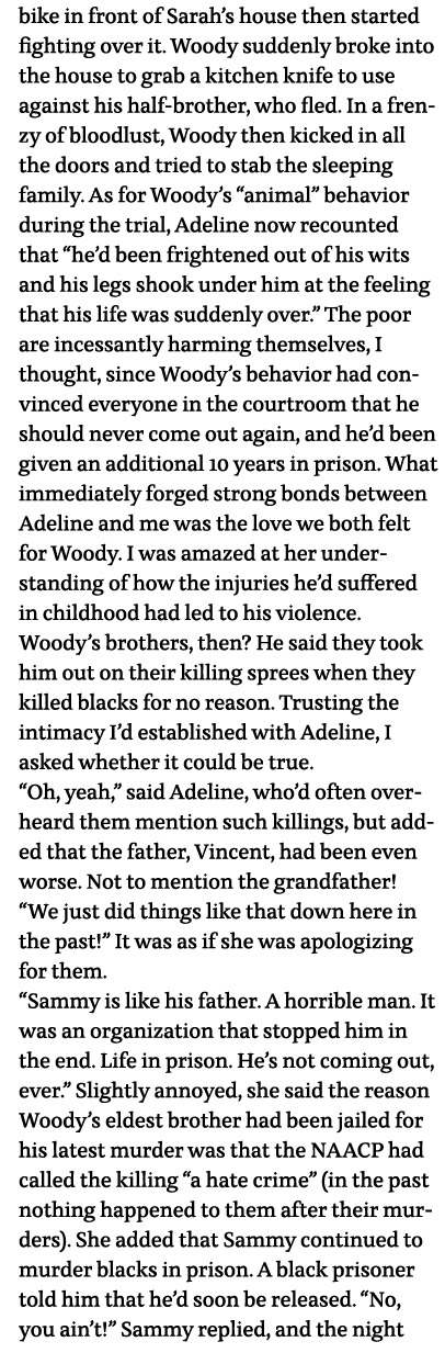 bike in front of Sarah s house then started fighting over it  Woody suddenly broke into the house to grab a kitchen k   