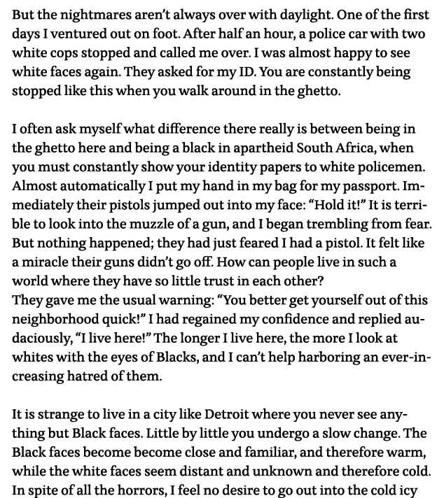 But the nightmares aren t always over with daylight  One of the first days I ventured out on foot  After half an hour   
