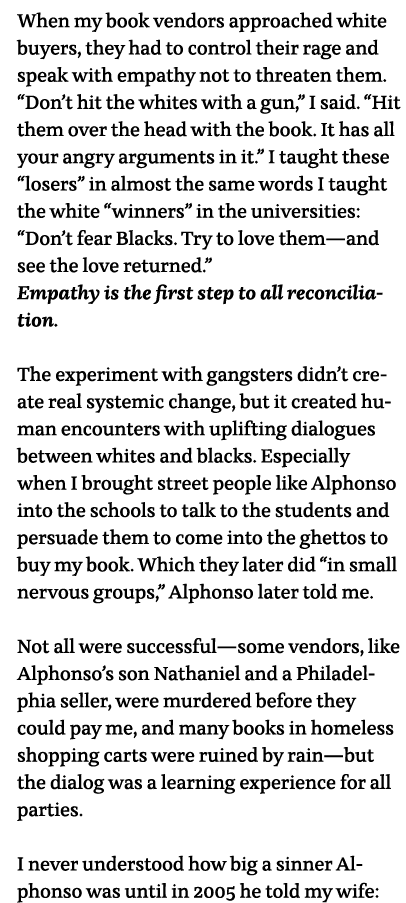 When my book vendors approached white buyers, they had to control their rage and speak with empathy not to threaten t   