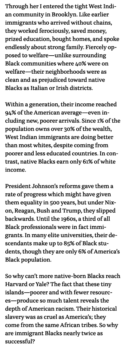 Through her I entered the tight West Indian community in Brooklyn  Like earlier immigrants who arrived without chains   