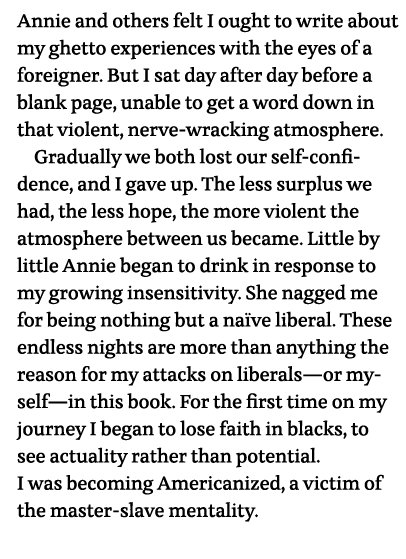 Annie and others felt I ought to write about my ghetto experiences with the eyes of a foreigner  But I sat day after    