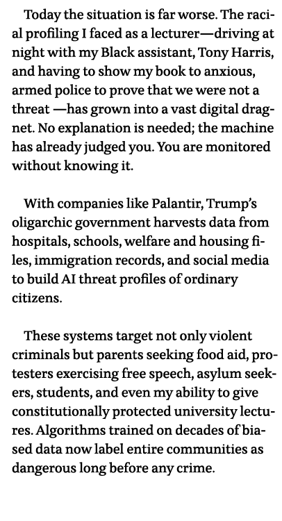 Today the situation is far worse  The racial profiling I faced as a lecturer—driving at night with my Black assistant   