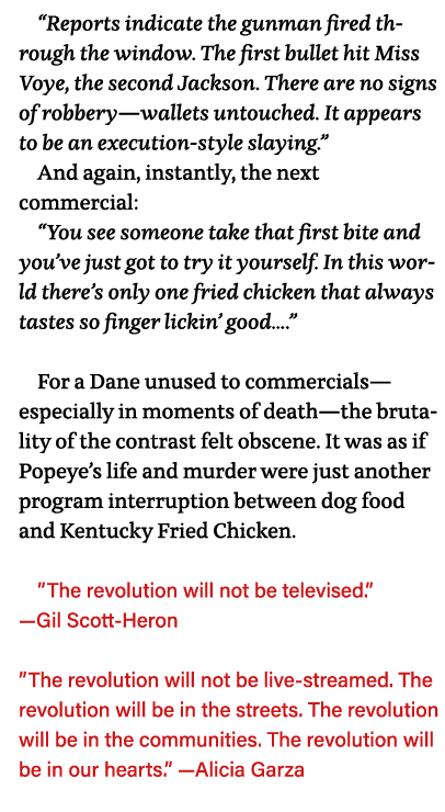  Reports indicate the gunman fired through the window  The first bullet hit Miss Voye, the second Jackson  There are    