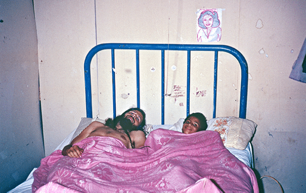 10-year old John and I always shared the bed in the old shack  1975