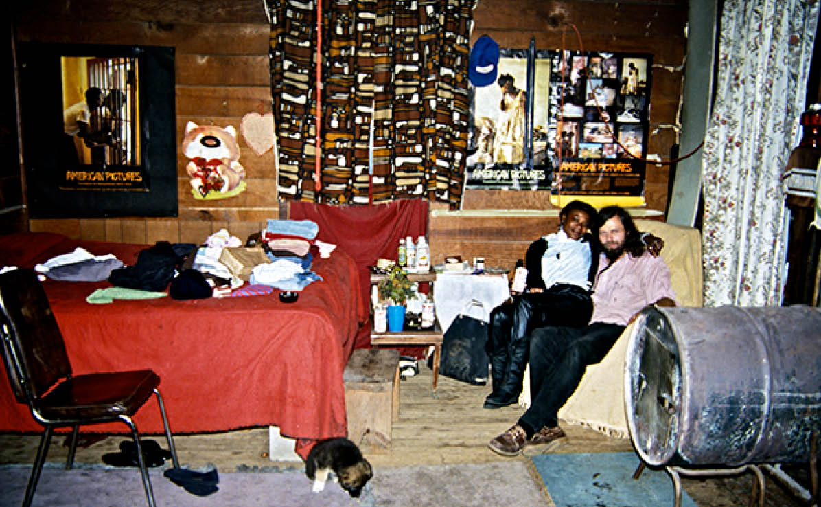 Our liberated shack with my posters after we kicked her white sugar daddies out in 1985   