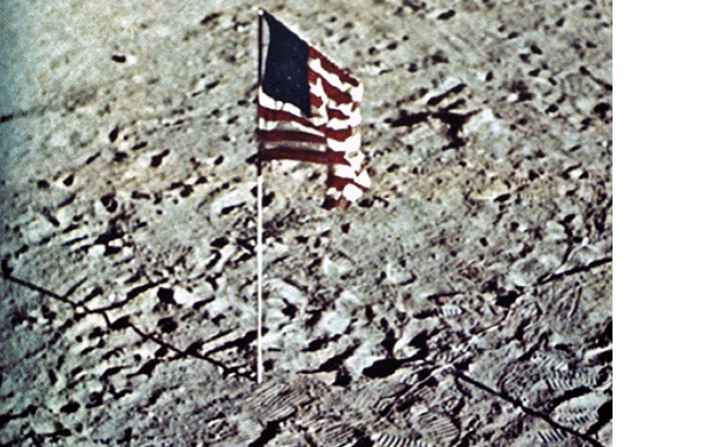 Flag on moon