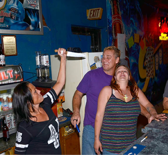 Natasha and friends in the late night bar