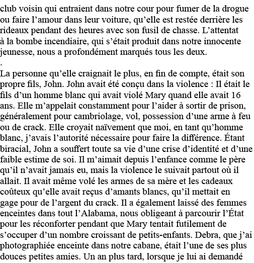 club voisin qui entraient dans notre cour pour fumer de la drogue ou faire l amour dans leur voiture, qu elle est res   