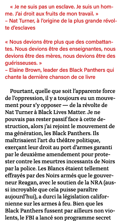   Je ne suis pas un esclave  Je suis un homme  J ai droit aux fruits de mon travail      Nat Turner, à l origine de l   