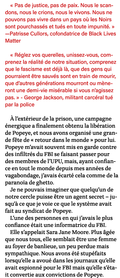   Pas de justice, pas de paix  Nous le scandons, nous le crions, nous le vivons  Nous ne pouvons pas vivre dans un pa   