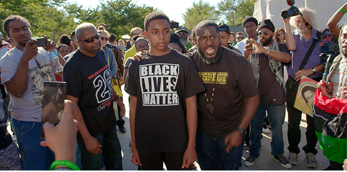 I am photographing a Black Lives Matter demo in 2016 
