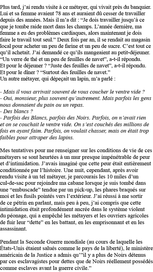 Plus tard, j ai rendu visite à ce métayer, qui vivait près du banquier  Lui et sa femme avaient 78 ans et auraient dû   