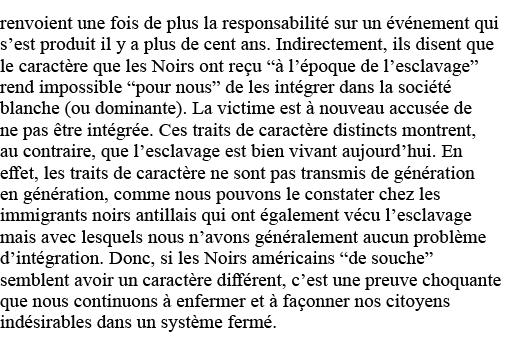 renvoient une fois de plus la responsabilité sur un événement qui s est produit il y a plus de cent ans  Indirectemen   