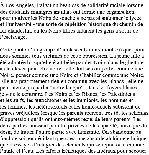 À Los Angeles, j ai vu un beau cas de solidarité raciale lorsque des étudiants immigrés antillais ont formé une organ   