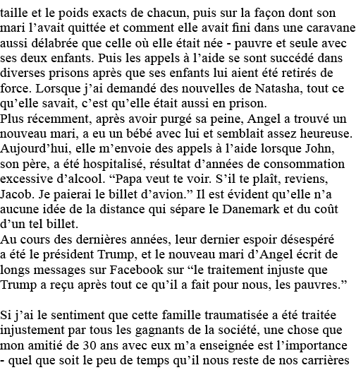 taille et le poids exacts de chacun, puis sur la façon dont son mari l avait quittée et comment elle avait fini dans    