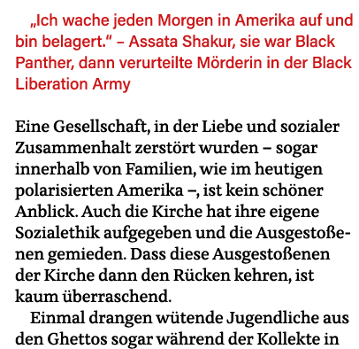  Ich wache jeden Morgen in Amerika auf und bin belagert     Assata Shakur, sie war Black Panther, dann verurteilte Mö   