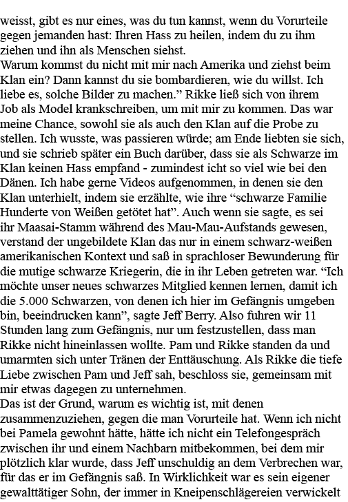 weisst, gibt es nur eines, was du tun kannst, wenn du Vorurteile gegen jemanden hast: Ihren Hass zu heilen, indem du    