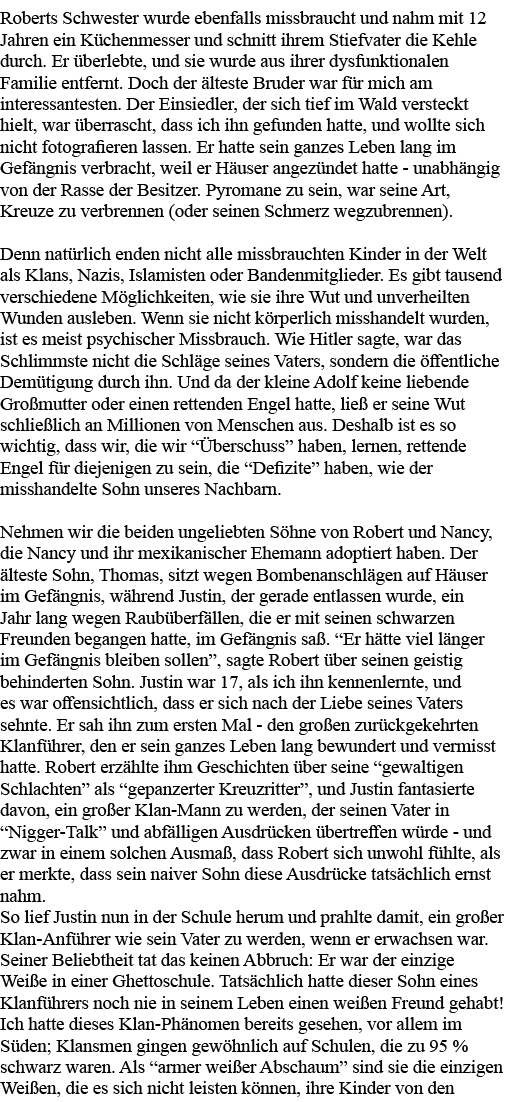 Roberts Schwester wurde ebenfalls missbraucht und nahm mit 12 Jahren ein Küchenmesser und schnitt ihrem Stiefvater di   