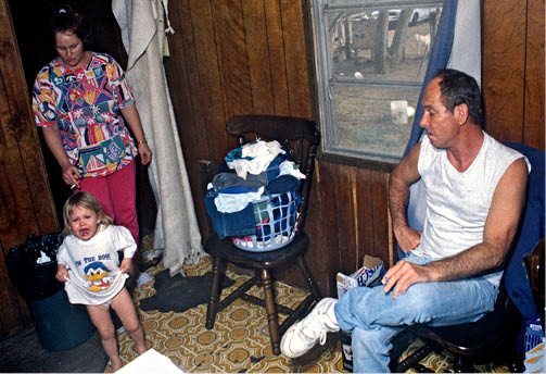 Angel mistreated by Connie, who was herself mistreated by her father to the right