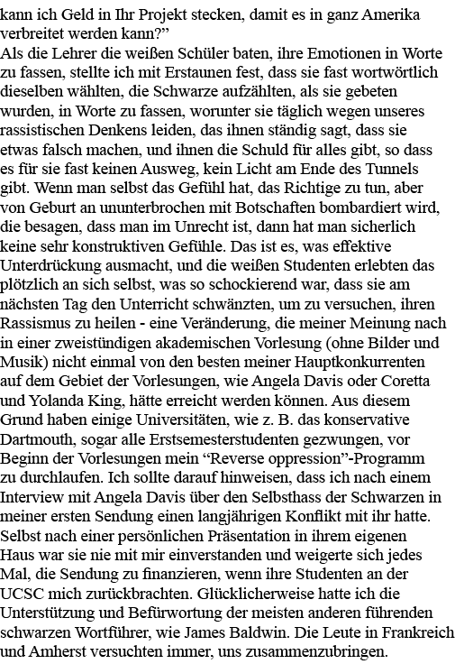 kann ich Geld in Ihr Projekt stecken, damit es in ganz Amerika verbreitet werden kann   Als die Lehrer die weißen Sch   