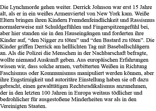 Die Lynchmorde gehen weiter  Derrick Johnson war erst 15 Jahre alt, als er in ein weißes Armenviertel von New York ka   