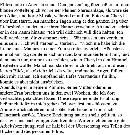 Eliteschule in Augusta stand  Den ganzen Tag über saß er auf dem blauen Zottelteppich vor seiner kleinen Stereoanlage   