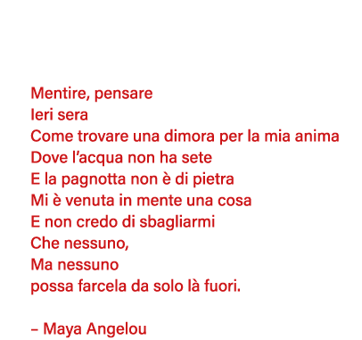   Mentire, pensare Ieri sera Come trovare una dimora per la mia anima Dove l acqua non ha sete E la pagnotta non è di   