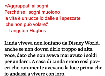 Aggrappati ai sogni Perché se i sogni muoiono la vita è un uccello dalle ali spezzate che non può volare   —Langston   