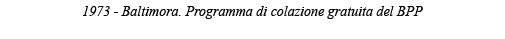 1973 - Baltimora  Programma di colazione gratuita del BPP 