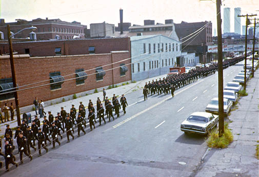 1973 - Jersey City, NJ with WTC behind