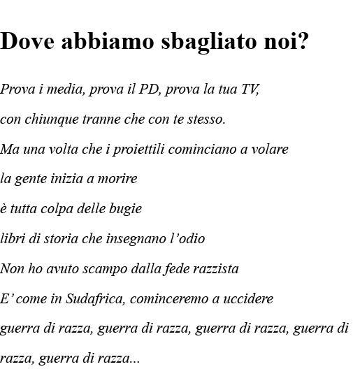  Dove abbiamo sbagliato noi  Prova i media, prova il PD, prova la tua TV, con chiunque tranne che con te stesso  Ma u   