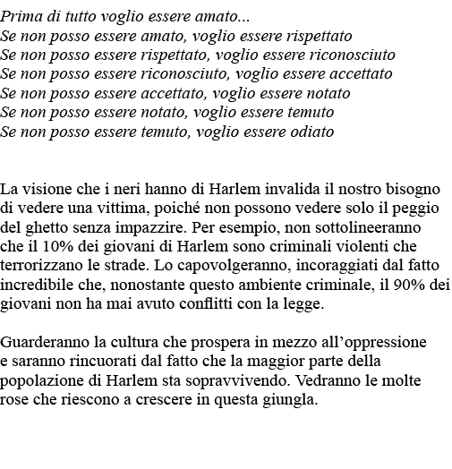 Prima di tutto voglio essere amato    Se non posso essere amato, voglio essere rispettato Se non posso essere rispett   