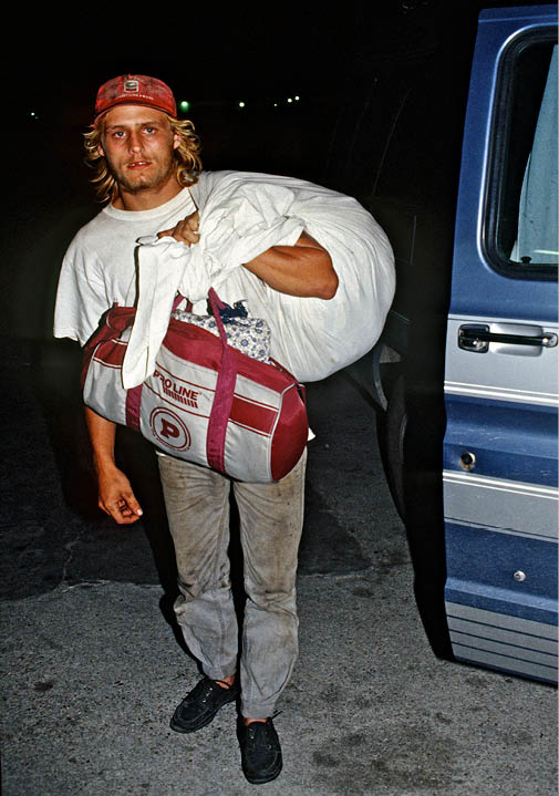 Woody the night I picked him up in 1991 after my lecture in U  of Houston