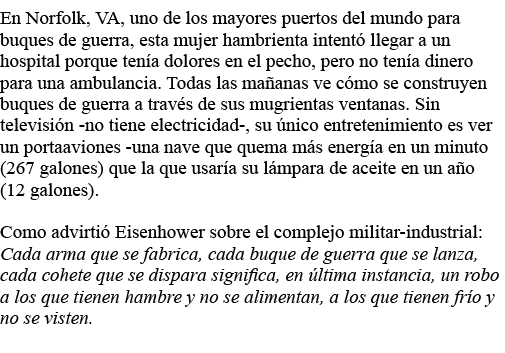 En Norfolk, VA, uno de los mayores puertos del mundo para buques de guerra, esta mujer hambrienta intentó llegar a un   