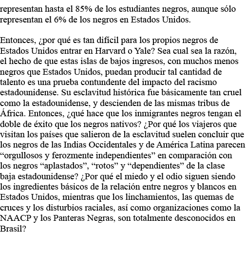 representan hasta el 85% de los estudiantes negros, aunque sólo representan el 6% de los negros en Estados Unidos  En   