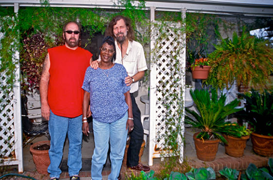 Showing Klan leader Jeff Berry her new garden in the projects 2005   