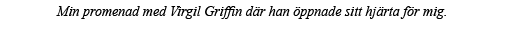 Min promenad med Virgil Griffin där han öppnade sitt hjärta för mig 
