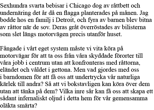 Sexhundra svarta bebisar i Chicago dog av råttbett och undernäring det år då en flagga planterades på månen  Jag bodd   