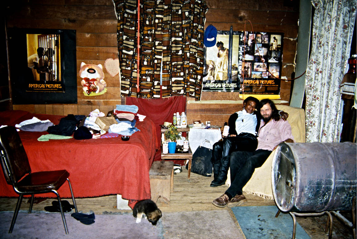 Our liberated shack with my posters after we kicked her white sugar daddies out in 1985   