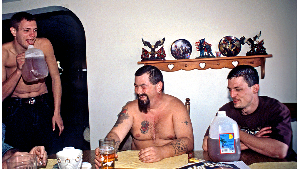 Robert Moore at our release party for the two Klan members after their 5 years in jail for drugs 