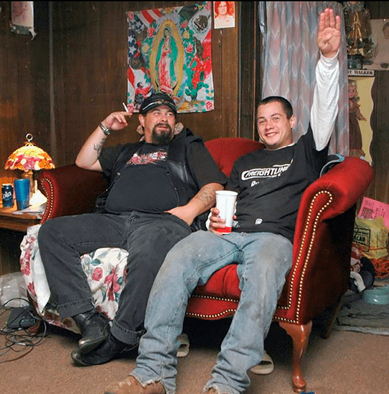 Justin admiring his father with hail salutes 