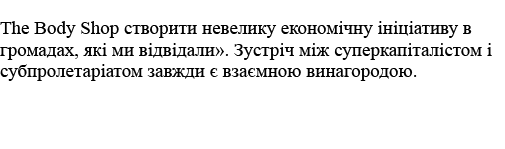 The Body Shop                                                   ,                                                       