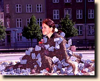 Indvandrer "stenes" foran Christiansborg.....eller mon af Christiansborg
