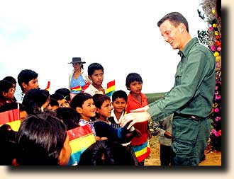 Joachim with the children of the campesinos