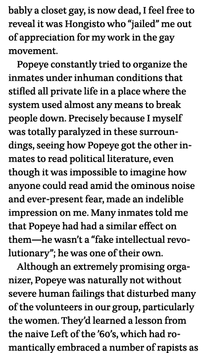 bably a closet gay, is now dead, I feel free to reveal it was Hongisto who  jailed  me out of appreciation for my wor   
