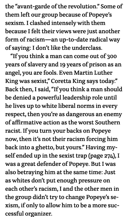 the  avant-garde of the revolution   Some of them left our group because of Popeye s sexism  I clashed intensely with   