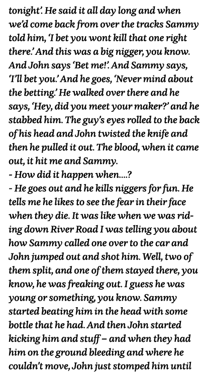 tonight   He said it all day long and when we d come back from over the tracks Sammy told him,  I bet you wont kill t   